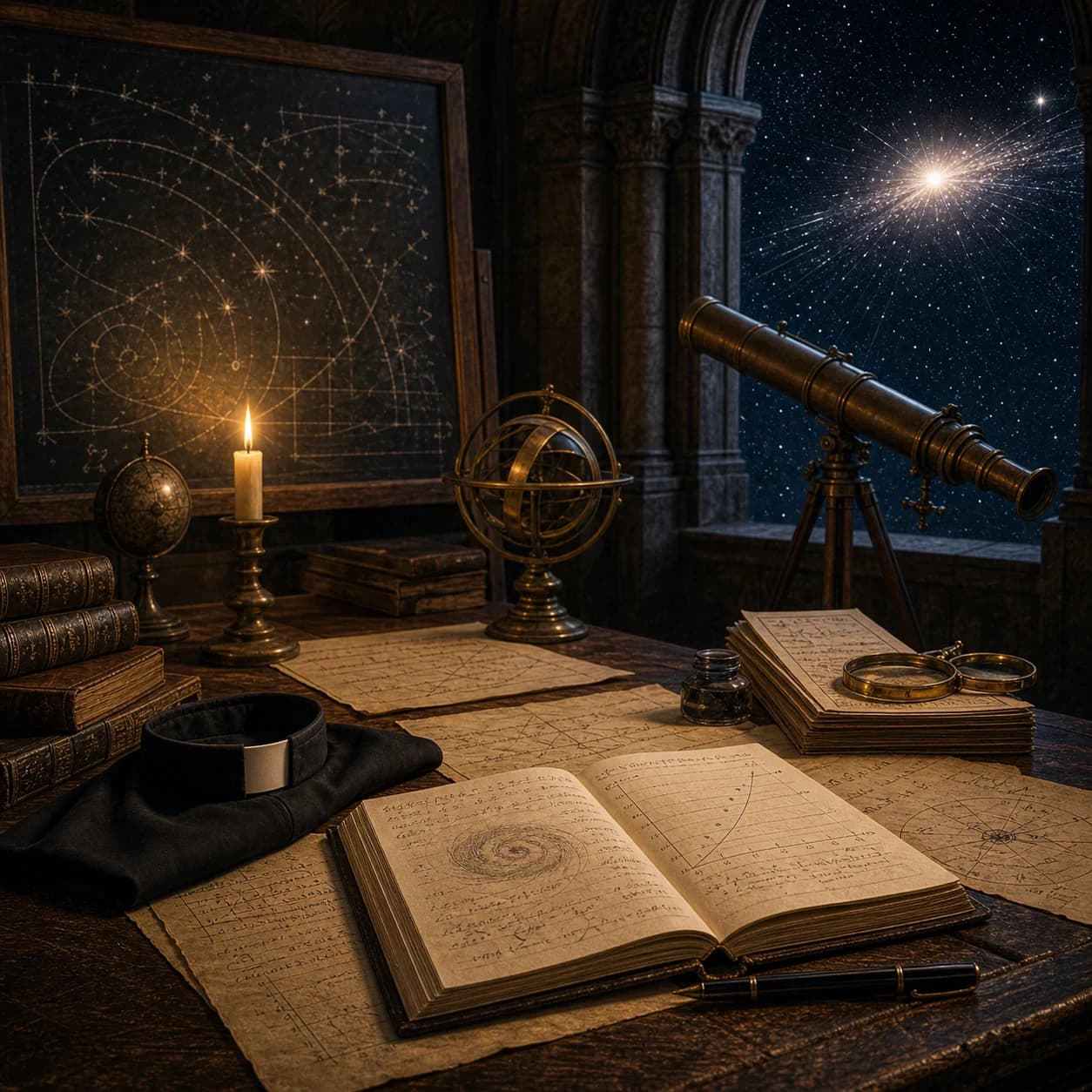 Illustration éditoriale de l'article « Georges Lemaître : un prêtre au seuil du Big Bang »